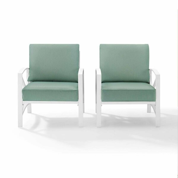 Kd Aparador Kaplan 2-Piece Outdoor Seating Set in White with Mist Cushions KD3043531